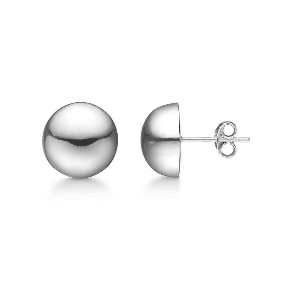 Sølv ørestikker halvkugle 12 mm.