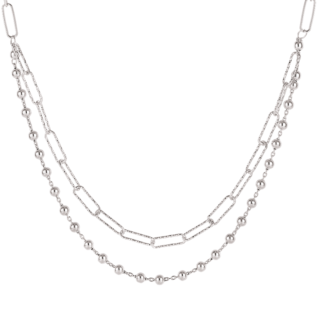 Sølv collier rhodineret