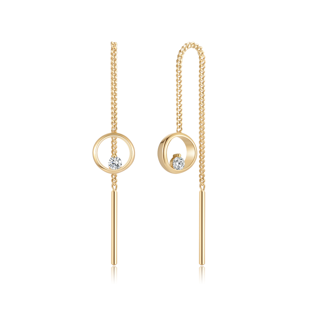 8 kt. Ørehænger Zirconia