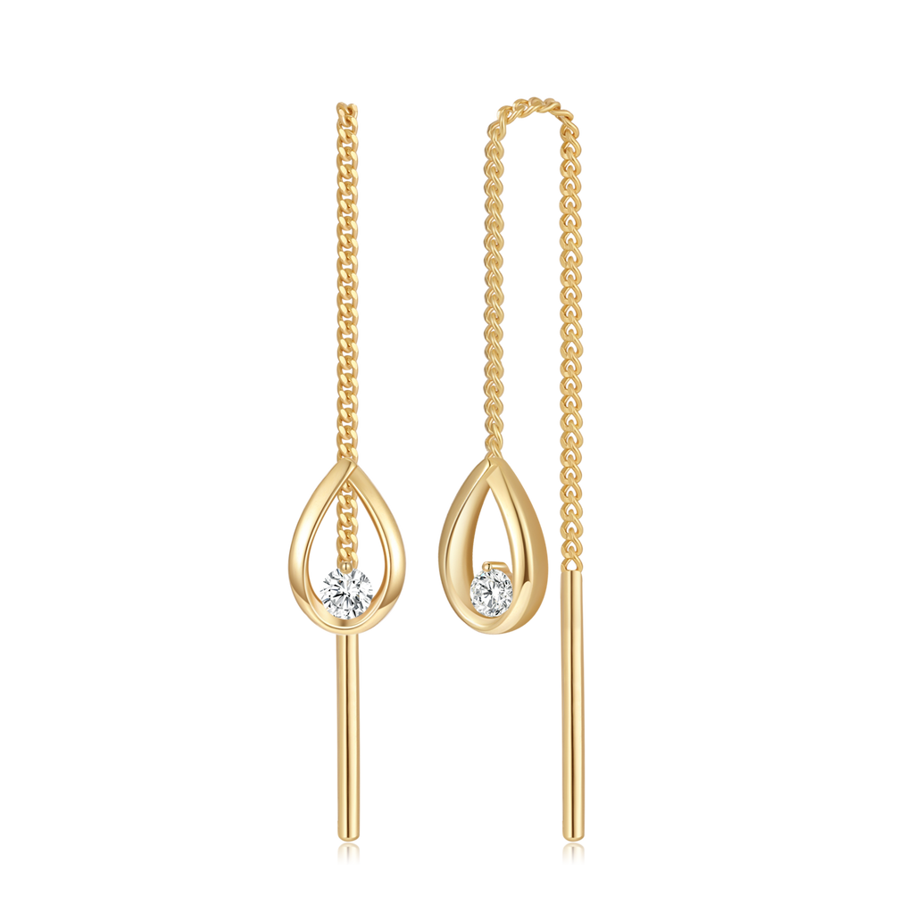 8 kt. Ørehænger Zirconia