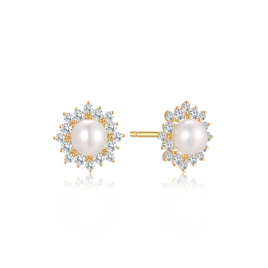 14 kt. ørestikker ferskvandsperle